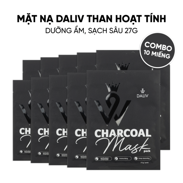 Combo 10 Mặt nạ Daliv Than hoạt tính dưỡng ẩm, sạch sâu 27g