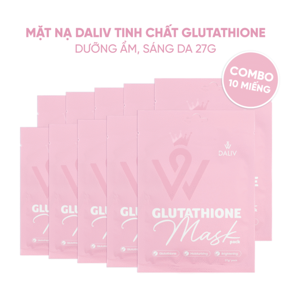 Combo 10 Mặt nạ Daliv tinh chất Glutathione dưỡng ẩm, sáng da 27g