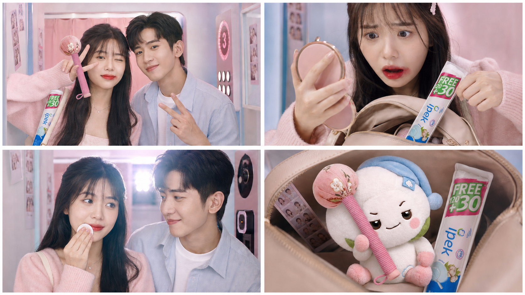 Minh họa concept tập Photobooth Nụ hôn bị lệch của series Bé Bông