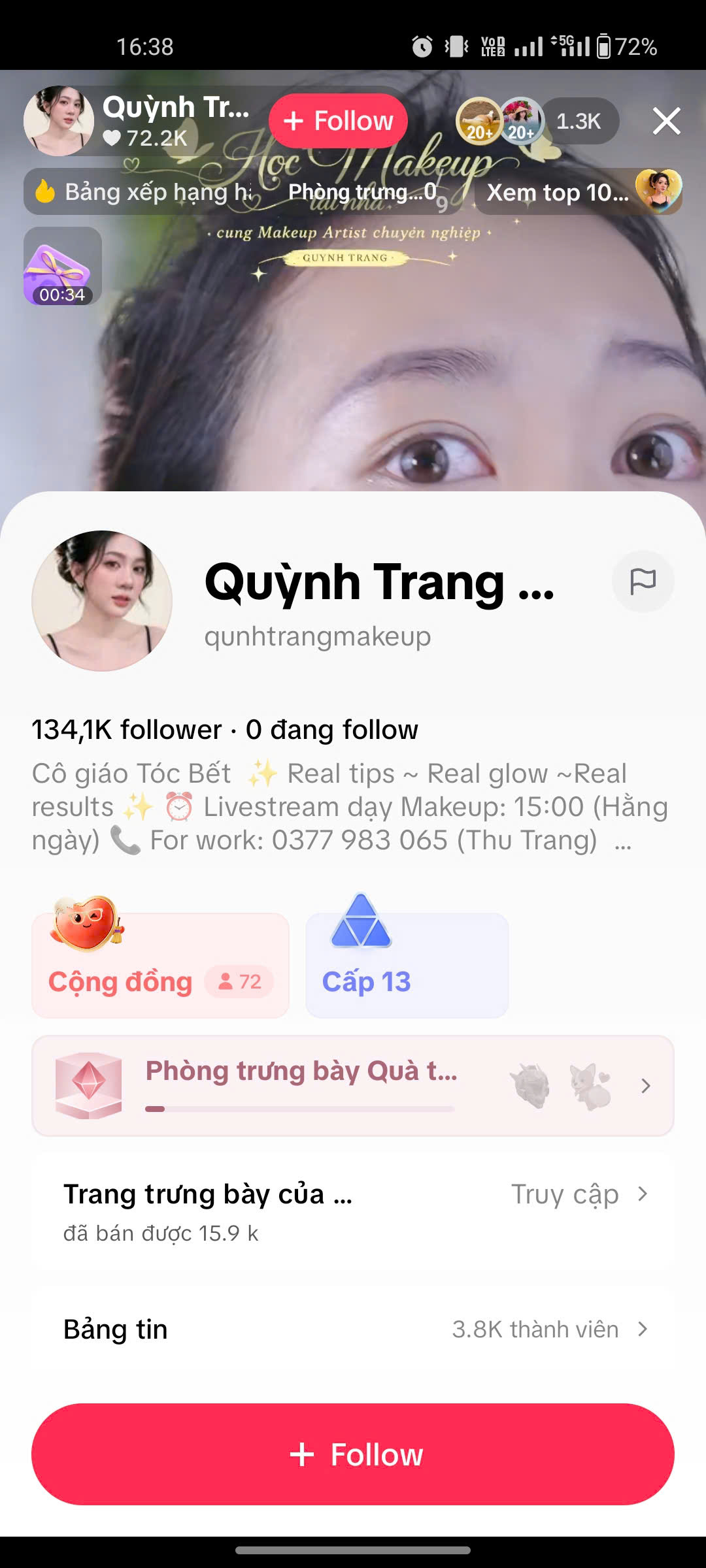Kênh TikTok Quỳnh Trang Makeup